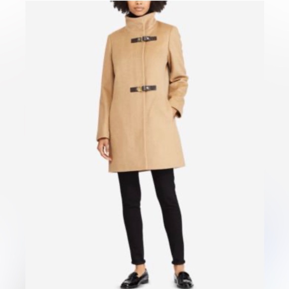 Lauren Ralph Lauren Jackets & Blazers - Lauren Ralph Lauren Buckle-Front Walker Coat Wool Tan Women's Size 4